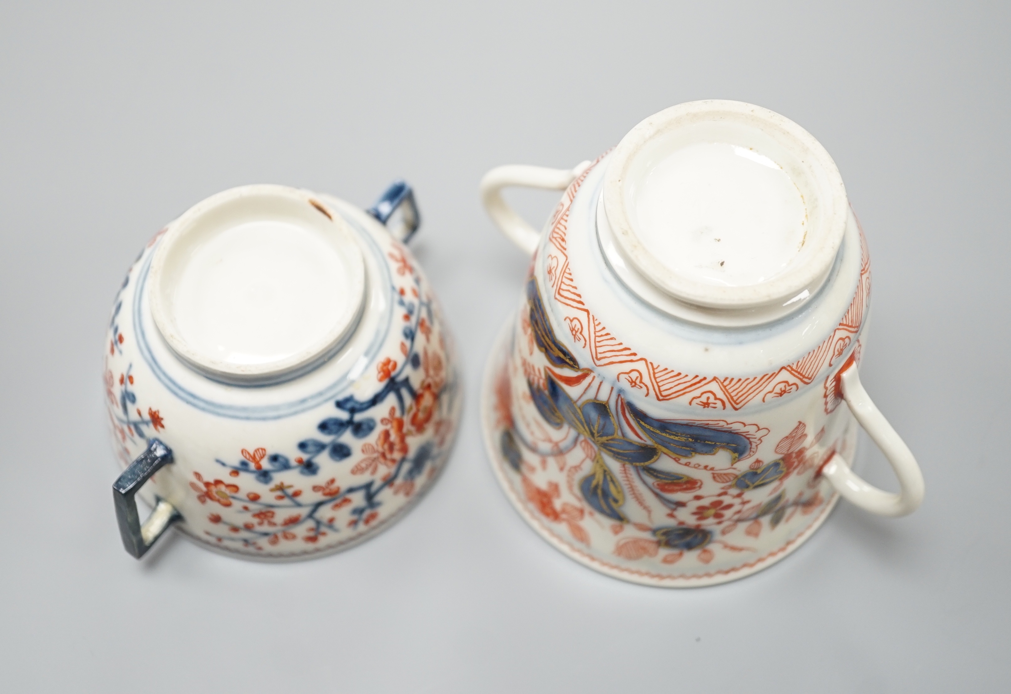 2 Japanese Arita 2 handled cups, Edo period, tallest 9cms high.